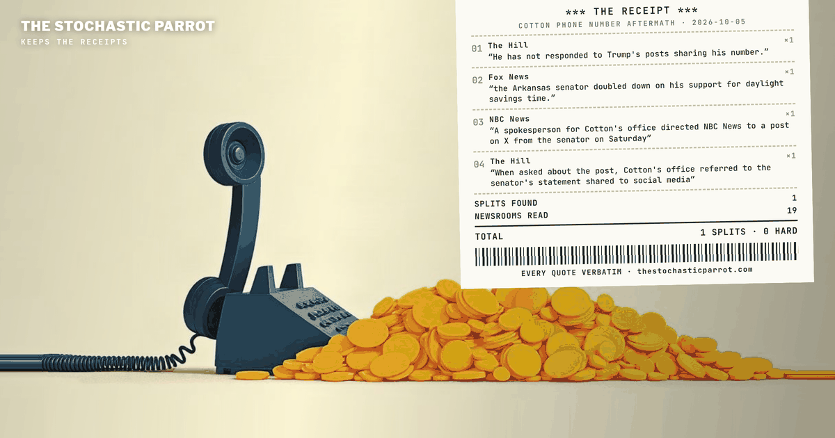 Saturday's fight is already on this desk's record; what post-dates it is quieter — a payment account behind the posted number became unavailable, one newsroom in nineteen reported it, and a Senate Republican said on television that the president should not have done it.
