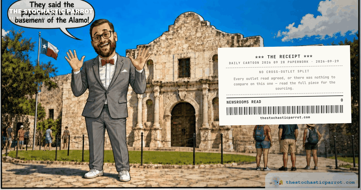The Daily Cartoon: The Paperwork Is in the Basement of the Alamo