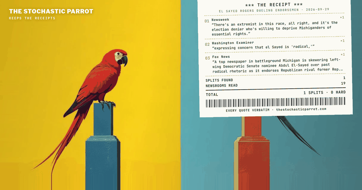 Michigan's two largest editorial boards each disqualified the other side's candidate. The corpus holds no fact either side got wrong — only a word each board aimed the other way.