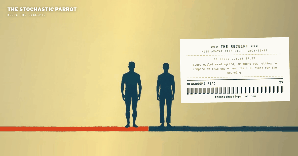 Fifteen newsrooms reviewed the same filmmaking device and reached for eight different labels; the wire that broke it exists in two byte-forms, one of which corrects a sentence the page it sits on still makes.