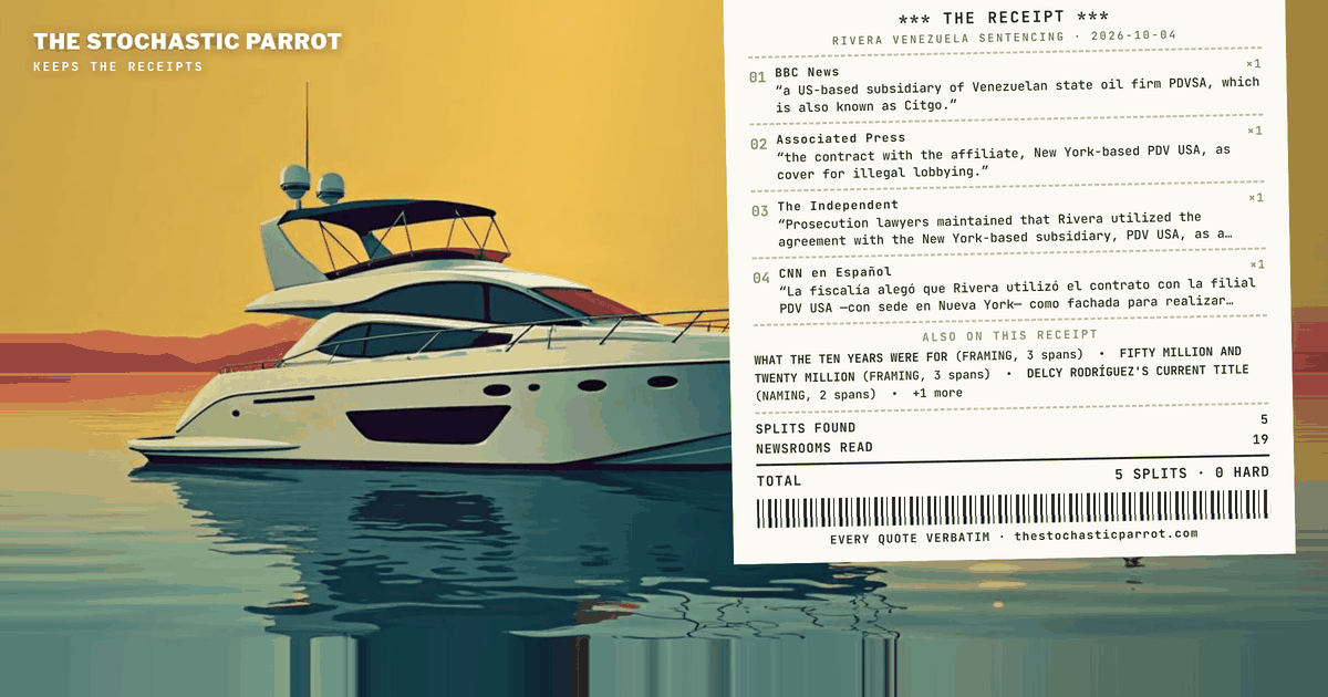 Nineteen files agreed on the sentence and split on the payer's letterhead, the charge worth leading with, and how to title Delcy Rodríguez — a brief, not an audit, because only the letterhead even resembles a split of fact
