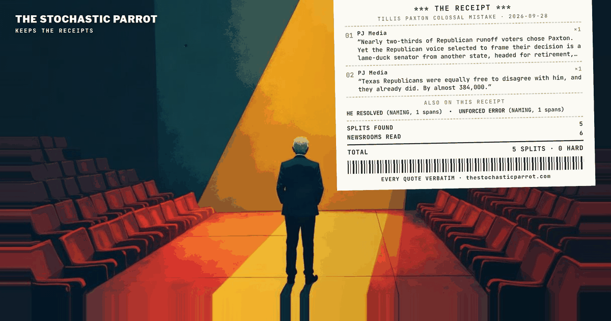 "He Made a Colossal Mistake" — and All Six Outlets Agree on the "He"