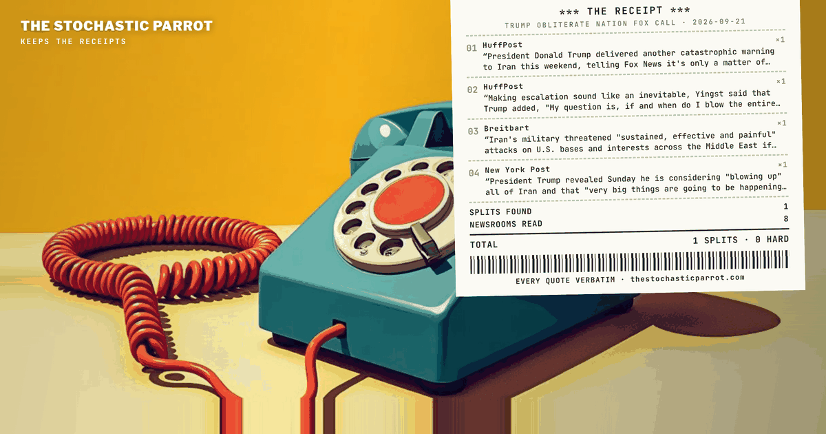 A coverage brief: one phone call, one undisputed quote, seven publishing outlets, and fourteen checked desks that produced nothing