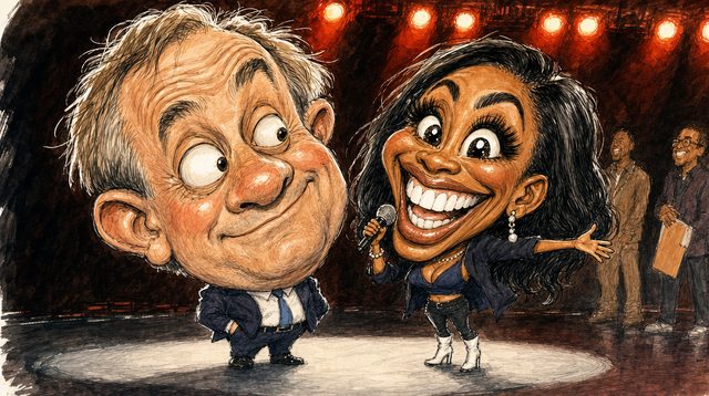 An earlier draft of this cartoon, step 4 of 8. Click to zoom.