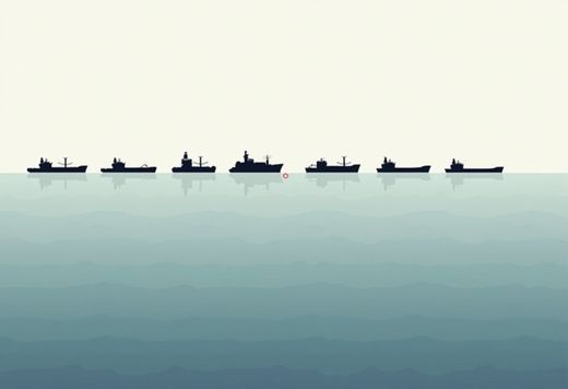 The blockade count climbs to 55 ships, the president's word for it is "low keying," and the final-stage Oman deal still cannot say whether it reopens the strait