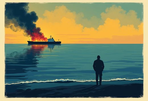 Washington pulled Iran's oil license within hours of three tankers burning near Hormuz — and the desks cannot agree whether a sanction was reimposed or a favor withdrawn, or whether to say Iran did it at all