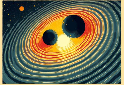 Two black holes merge, and ~5% of them becomes pure energy. E=mc².